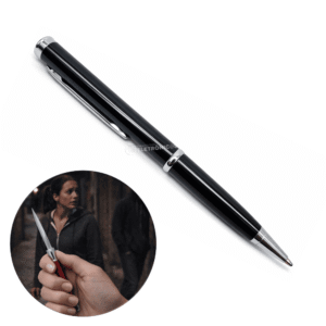 Caneta Canivete Lâmina Afiada Aço Inoxidável Defesa e Proteção - Preto SLKD172