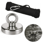 Imã de Pesca Magnética 60mm Tração Até 130KG Com Corda 10 Metros - BOM5926