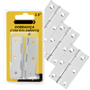 Kit 3 Dobradiças Com Rolamento 88mm x 53mm 3.5