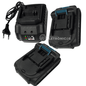 Kit 2 Bateria 21v 2.0ah Universal Recarregável + Fonte 21V/2A Bateria212A