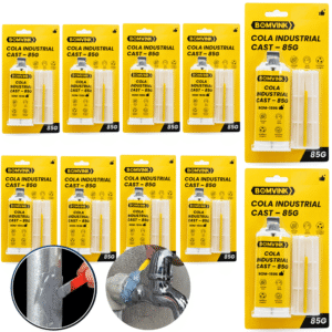 Kit 10 Cola Para Metal PVC Reparos em Geral Industrial Soldagem A Frio BOM1596