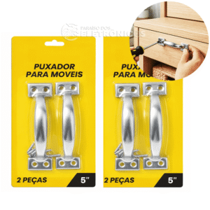 Kit 4 Puxador De Aço 12cm Reforçado Porta Gaveta Móveis Armário BOM2708