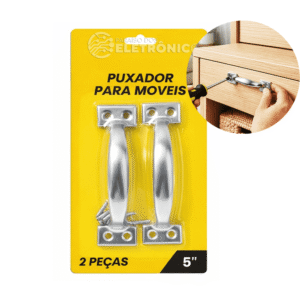 Kit 2 Puxador De Aço 12cm Reforçado Porta Gaveta Móveis Armário BOM2708