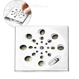 Kit 2 Ralo Tampa Grelha Quadrada 10x10 Rotativo Abre E Fecha Aço Inox- BOM2361