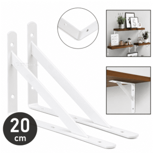2 Suportes Mão Francesa 20cm Reforçada Para Prateleiras - BOM2720