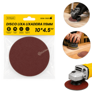 10 Discos de Lixa Com Fecho de Contato 115mm (4.5