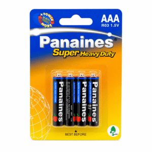 Kit com 4 Pilhas AAA Panaines Super Heavy Duty 1,5V
