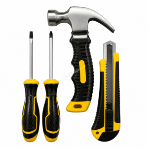 Kit Ferramentas Martelo, Fenda, Phillips e Estilete Uso Doméstico - BOM3132