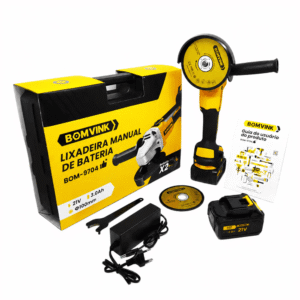Lixadeira e Esmerilhadeira 8000Rpm 2 Baterias 21v e Discos de Corte - BOM9704