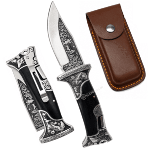 Faca Dobrável Premium com Cabo Decorado e Bainha para Cozinha - A3188A