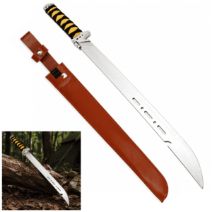 Facão 70cm Full Tang com Bainha em Couro Sintético - SLKK12