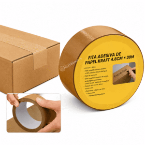 Fita Adesiva de Papel Kraft 4,8cm x 30m – BOM1398