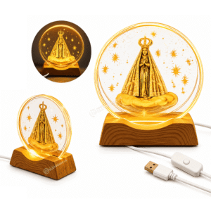 Luminária Disco de Vidro 3D 10cm 