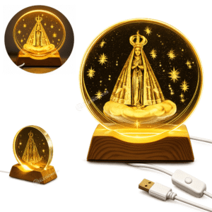Luminária Disco de Vidro 3D 7,85cm 