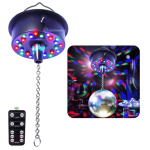 Motor Disco De Luzes Giratório 24 LED Controle Para Globo Espelhado - WS1105