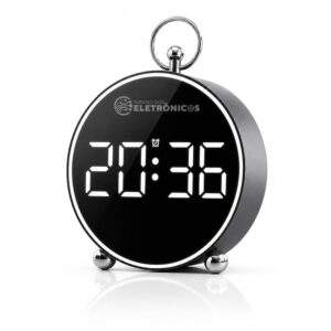 Relógio Digital LED Branco Redondo12/24h Alarme Temperatura e Calendário- GH8025