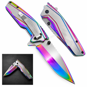 Canivete Premium em Aço Inoxidável Clipe para Cinto – Multicolorido - SLKD259AB