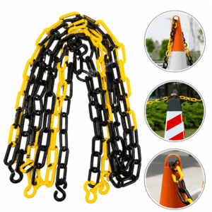 Corrente Plástica 10mts Isolamento de Áreas, Organizar Filas Amarelo - BOM7502