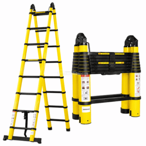 Escada 2 em 1 Telescópica Articulada 2,5mts + 2,5Mts C/ 8+8 Degraus - BOM2804