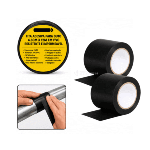 Kit 6 Fitas Adesiva para Duto Com 4,8cm x 12m Resistente Impermeável - BOM1387