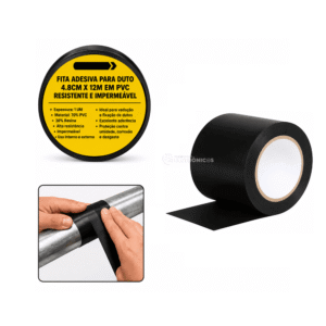 Fita Adesiva para Duto Com 4,8cm x 12m Resistente Impermeável - BOM1387