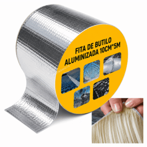 Fita Butilo Impermeável à Prova D'água Reparos e Vedações 10cm x 5mts - BOM1324