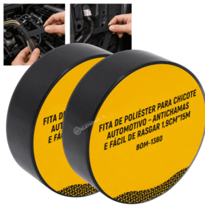 Kit 2 Fitas de Poliéster p/ Chicote Automotivo Antichamas 1,9cm x 15m - BOM1380