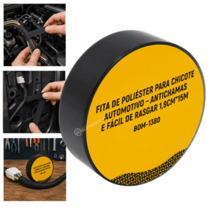 Fita de Poliéster para Chicote Automotivo Antichamas 1,9cm x 15m - BOM1380