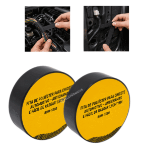 Kit 2 Fitas de Poliéster p/ Chicote Automotivo Antichamas 1,9cm x 15m - BOM1380