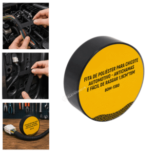 Fita de Poliéster para Chicote Automotivo Antichamas 1,9cm x 15m - BOM1380