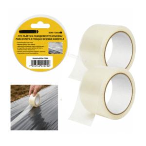 Kit 2 Fitas Transparente para Estufa Filme Agrícola 6cm x 20m - BOM1386