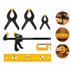 Kit Grampos Marceneiro 6 Peças Sargento Aperto Rápido Tipo F G Mola - BOM3138