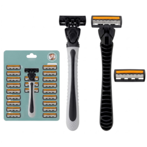 Kit Aparelho de Barbear com 22 Cartuchos de 3 Lâminas - MADEBB005