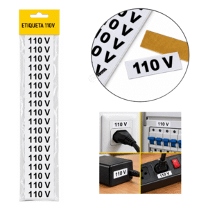 Cartela Etiqueta Adesiva 110V Identificação 5x1,5cm 16 Unidades - BOM7570